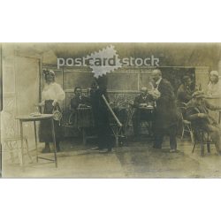   1910-es évek. Vidéki színházi próba. Régi fotó, eredeti papírkép. (2792605) 