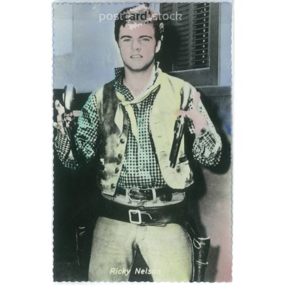 Ricky Nelson amerikai énekes. Eredeti papírkép. Régi fotó. Színezett fotólap, régi képeslap. (2792630)