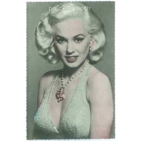 Mamie Van Doren amerikai színésznő, énekesnő és szexszimbólum. Színezett fotólap reprodukció, ofszet nyomat. Régi képeslap. (2792631)