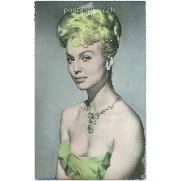 Mylène Demongeot, francia színésznő. Színezett fotólap reprodukció, ofszet nyomat. Régi képeslap. (2792633)