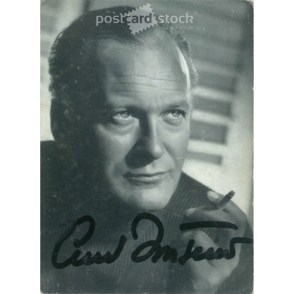 Curd Jürgens német–osztrák színpadi, film- és televíziós színész, dedikált fotója. Papírkép, reprodukció. (2792644)
