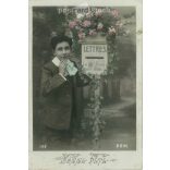 1915. Üdvözlőlap. Eredeti papírkép. Régi fotó. Színezett fotólap, régi képeslap. (2792647)
