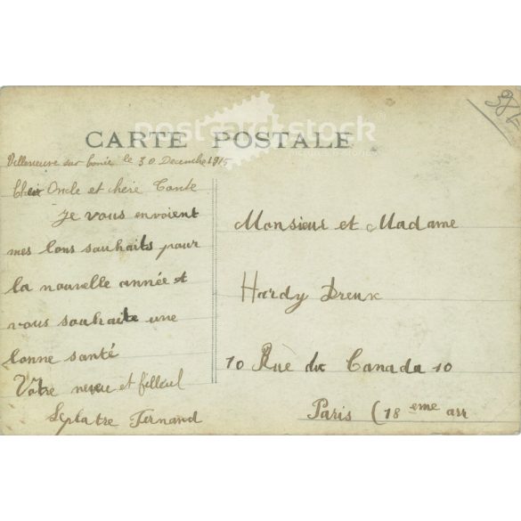 1915. Üdvözlőlap. Eredeti papírkép. Régi fotó. Színezett fotólap, régi képeslap. (2792647)
