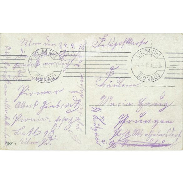 1915 - Úttörők hídépítése. Papírkép, színezett fotó reprodukciója, régi képeslap, nyomat. (2792669)