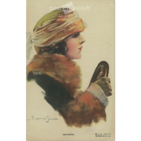 1925 - Motoring. USA. Egyedi grafika, reprodukció, régi képeslap, nyomat. (2792692)