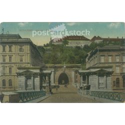   1905 körül. Alagút. Budapest. Eredeti papírkép. Régi fotó. Színezett fotólap, régi képeslap. (2792713)