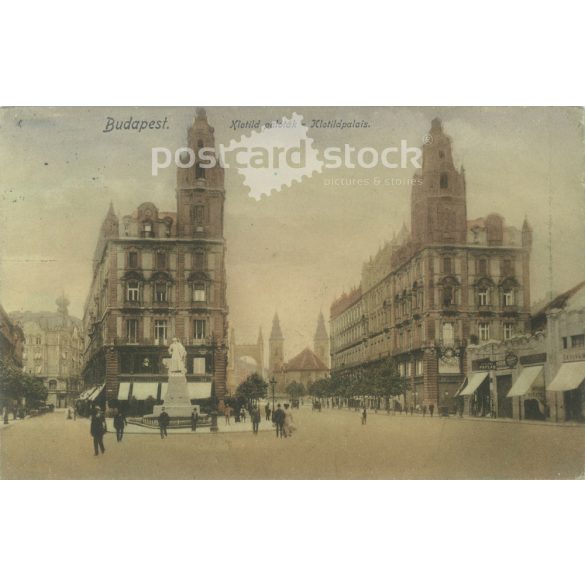 1911 - Klotild paloták. Budapest. Eredeti papírkép. Régi fotó. Fekete-fehér fotólap, régi képeslap. (2792716)