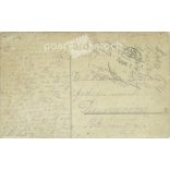 1914 - Háborús étlap, humoros menüvel. Régi fotó. Papírkép, színezett fotó reprodukciója, régi képeslap, nyomat. (27927179)