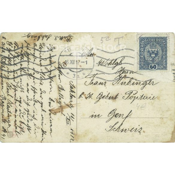 1912. Romantikus, katonai képeslap. Papírkép, színezett fotólap, régi képeslap, nyomat. (2792734)