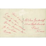 1918. Romantikus, katonai képeslap. Párizs. Eredeti papírkép. Régi fotó. Színezett fotólap, régi képeslap. (2792736)