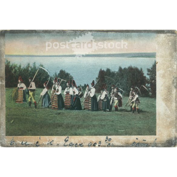 1903 - Aratók. Eger. Eredeti papírkép. Régi fotó. Színezett fotólap, régi képeslap. (2792746)