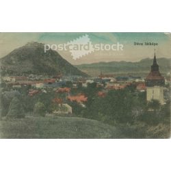   1918 - Déva látképe. Eredeti papírkép. Régi fotó. Színezett fotólap, régi képeslap. (2792750)