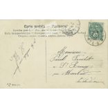 1907 - Újévi üdvözlet, régi képeslap, üdvözlőlap. Litografált, egyedi grafika. (2792764)