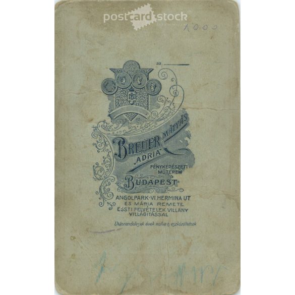 1910-es évek. Férfiak lovaskocsin. A képen szereplők személye ismeretelen. A kép készítője Breuer Mátyás. Budapest. Angol Park, Hermina út. Régi fotó, eredeti kabinetfotó / keményhátú fotó. (2792781)