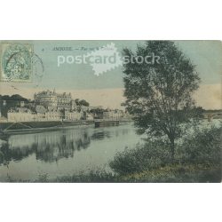   1905 - Amboise, történelmi város Franciaországban. Eredeti papírkép. Színezett fotólap, régi képeslap. (2792803)