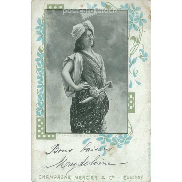 1903 - Reklám képeslap - Champagne Mercier & Co. Eredeti papírkép. Színezett fotólap, régi képeslap. (2792804)