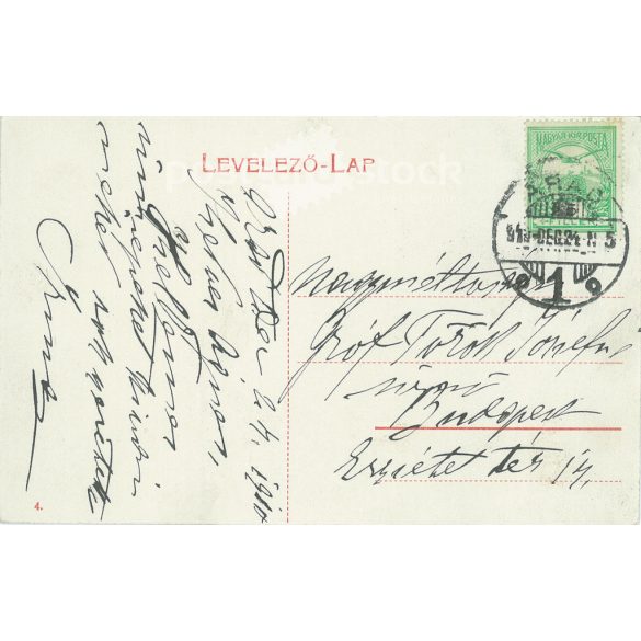 1910 - Andrássy-tér részlet, Arad. Központi szálloda. Eredeti régi fotó. Fekete-fehér fotólap, régi képeslap. (2792823)