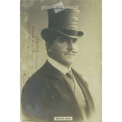   1902 - Szirmai Imre színész portréfotója, érdekes feliratozással. Eredeti papírkép, fekete-fehér fotólap, képeslap. (2792833)