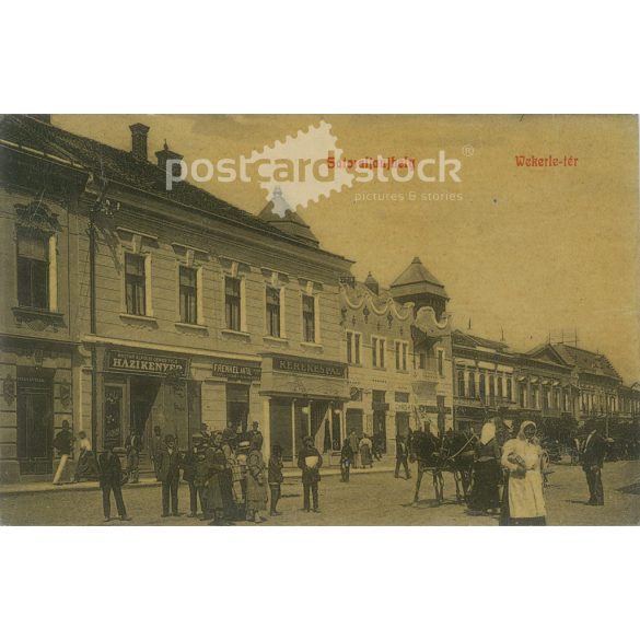 1915 - Sároraljaújhely, Vekerle tér. Színezett fotólap, képeslap. (2792841)