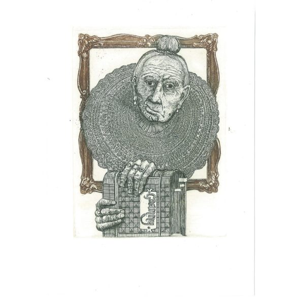 Vén Zoltán (1941-): Kisgaléria. Jelzett, eredeti rézkarc. Festmény/grafika. (2792853)