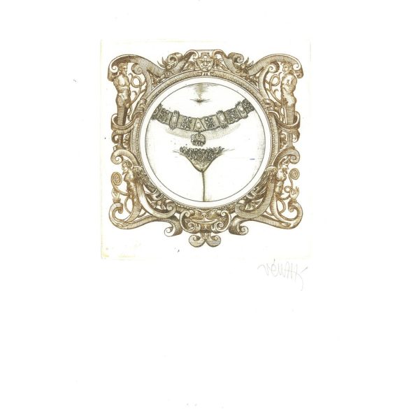 Vén Zoltán (1941-): Kisgaléria. Jelzett, eredeti rézkarc. Festmény/grafika. (2792857)
