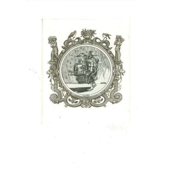 Vén Zoltán (1941-): Kisgaléria. Jelzett, eredeti rézkarc. Festmény/grafika. (2792859)