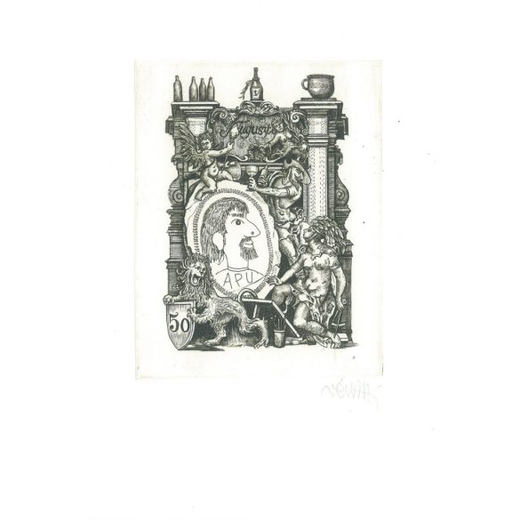 Vén Zoltán (1941-): Kisgaléria. Jelzett, eredeti rézkarc. Festmény/grafika. (2792864)