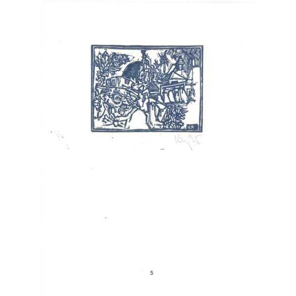 Kőnig Róbert: Cornwalltól Edinburghig 1987 - grafikai epigrammák. Penzance X3. Jelzett, eredeti fametszet. Festmény és grafika kategória. (2792869)