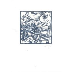   Kőnig Róbert: Cornwalltól Edinburghig 1987 - grafikai epigrammák. Dunsford X3. Jelzett, eredeti fametszet. Festmény és grafika kategória. (2792871)