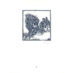   Kőnig Róbert: Cornwalltól Edinburghig 1987 - grafikai epigrammák. Salisbury I. X3. Jelzett, eredeti fametszet. Festmény és grafika kategória. (2792872)