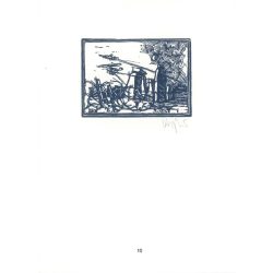   Kőnig Róbert: Cornwalltól Edinburghig 1987 - grafikai epigrammák. Stonhenge X3. Jelzett, eredeti fametszet. Festmény és grafika kategória. (2792874)