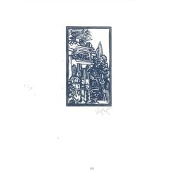   Kőnig Róbert: Cornwalltól Edinburghig 1987 - grafikai epigrammák. Bath I. X3. Jelzett, eredeti fametszet. Festmény és grafika kategória. (2792875)