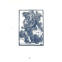   Kőnig Róbert: Cornwalltól Edinburghig 1987 - grafikai epigrammák. London I. X3. Jelzett, eredeti fametszet. Festmény és grafika kategória. (2792877)