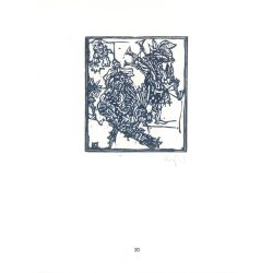   Kőnig Róbert: Cornwalltól Edinburghig 1987 - grafikai epigrammák. Edingburgh I. X3. Jelzett, eredeti fametszet. Festmény és grafika kategória. (2792883)