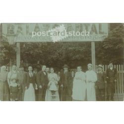  1906 - Balázs Antal, hűvösvölgyi vendéglője, csoportkép. Eredeti papírkép. Fotólap, képeslap. (2793263)