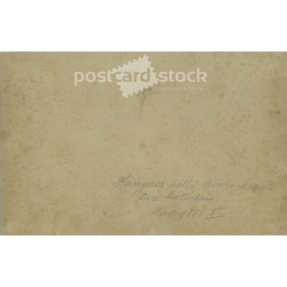 1886 - Hangács, szőlőbirtok. Vadászat a bodrogkeresztúri határban szüret idején. A képen szereplők és a kép készítője ismeretlen. Fekete-fehér, nagyméretű, kasírozott fotó, eredeti papírkép. (2793422)