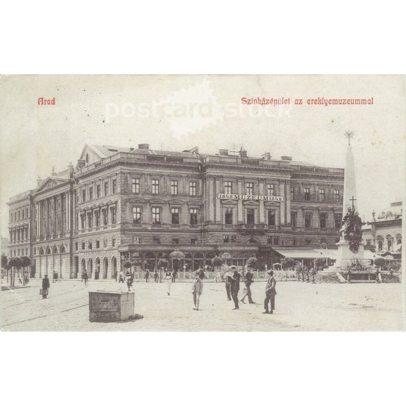 1908 - Az aradi színházépület és a Szabadságharc Emléktárgyainak Országos múzeuma. Képeslap, fotólap. (2793445)