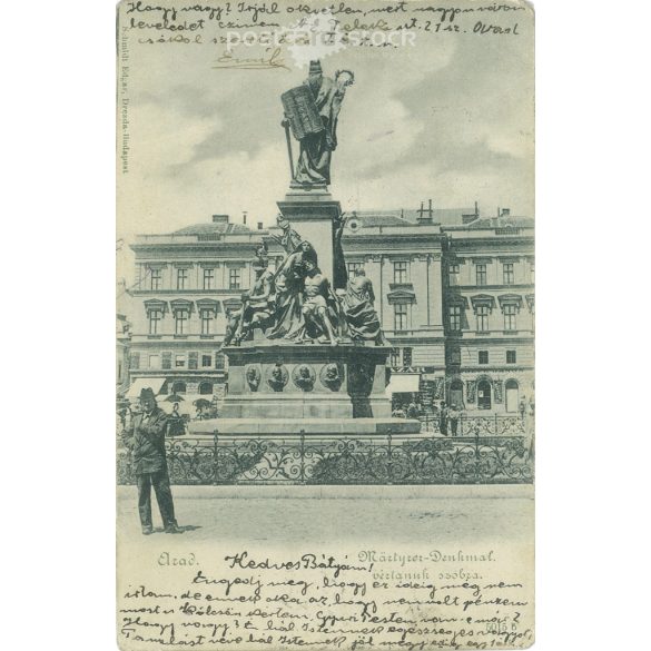 1900. - Arad. Szabadság (Vértanúk) szobra. Régi fotó. Fekete-fehér fotólap, képeslap. (2793450)