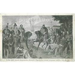  1940 – A tizenhárom aradi vértanú. Középen Damjanich János lovon. XIX. Század végi, allegorikus kép alapján készült képeslap. (2793470)