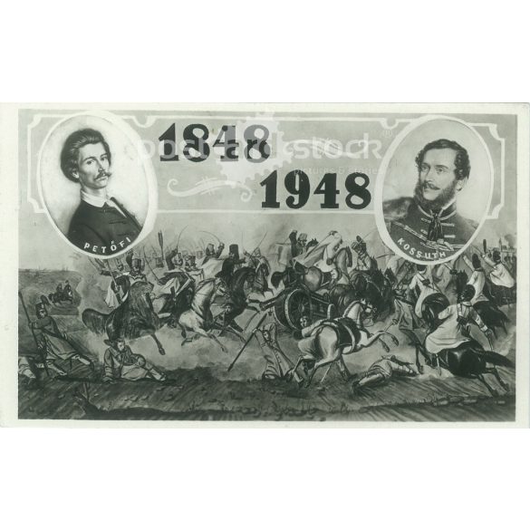 1948 - Kápolnai csata. Than Mór vízfestménye. Fekete-fehér régi képeslap. (2793472)