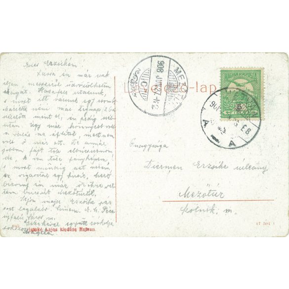 1908 - Hatavan, honvéd szobor. Kossuth tér. Fekete-fehér fotólap, régi képeslap. (2793490)