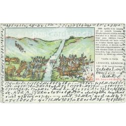   1902 – Az isaszegi csata (1849. április 6.). Litografált, régi képeslap. (2793499)