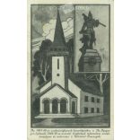 1947 - Az 1848/49-es szabadságharcok Honvédszobra. Az Isaszegen építendő 1848/49-es nemzeti törekvések református emléktemploma és múzeuma. Az építés alapjára kiadott képeslap. (2793504)