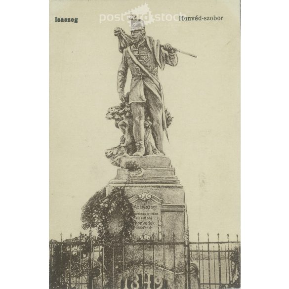 1905 - Isaszeg. Honvédszobor. Litigrafált, régi képeslap. (2793506)