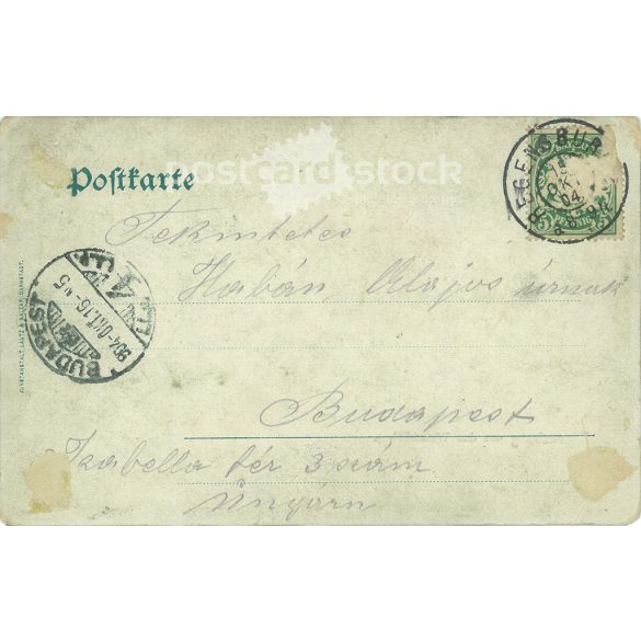 1904 - Kiss Ernő (1799-1849) Ezredes a császári és királyi 2. huszárezredben, a szabadságharc során honvéd altábornagy. Színezett litográfia. Régi képeslap. (2793536)