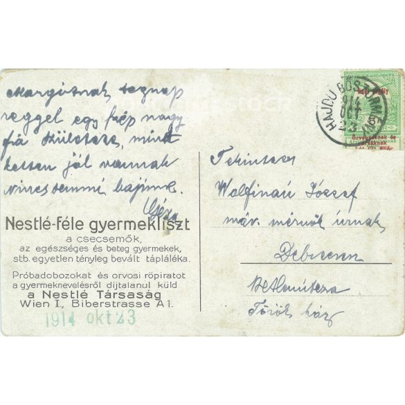 1914 - Deák Ferenc (1803-1876) A zalaszentgróti kerület országgyűlési képviselője. Színezett litográfia. Régi képeslap. (2793541)