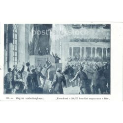   1899 - Kossuth Lajos toborzóbeszéde Cegléden 1848. szeptember 24-én. Régi képeslap. (2793542)