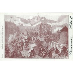   1900 - Budavár ostroma, 1849. május 21. Régi képeslap. (2793552)