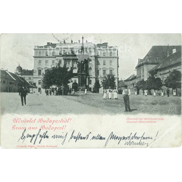 1900 - Budapest. Honvédelmi-minisztérium. Fekete-fehér fotólap, régi képeslap. (2793562)