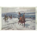 1915 - Élet, halál harc. Az orosz lovasság ófalui behatolása. Régi képeslap. (2793564)